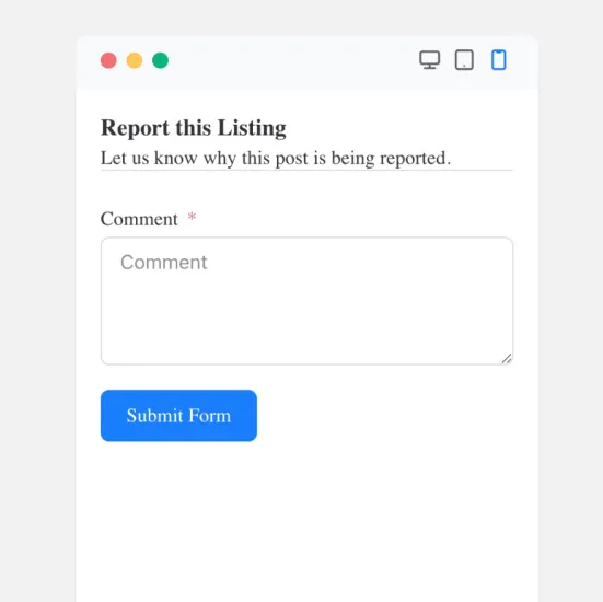 Report Listing Fluent Form